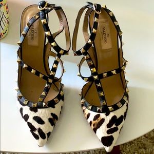 Valentino leopard rock studs